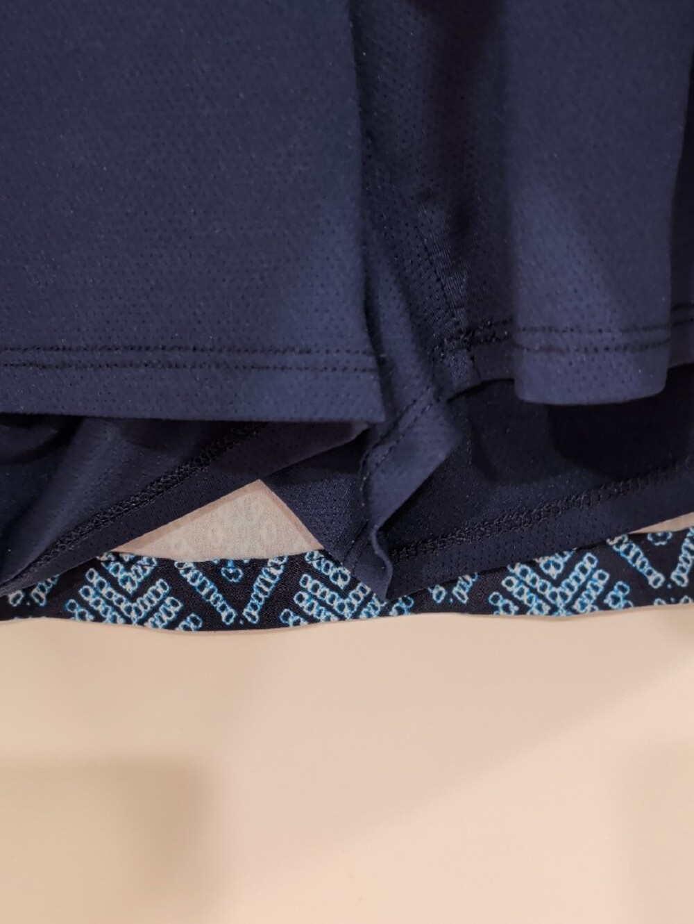 RAFAELLA- 1X Navy and Light Blue Geometric Mini Skort Skirt - Picture 4 of 7